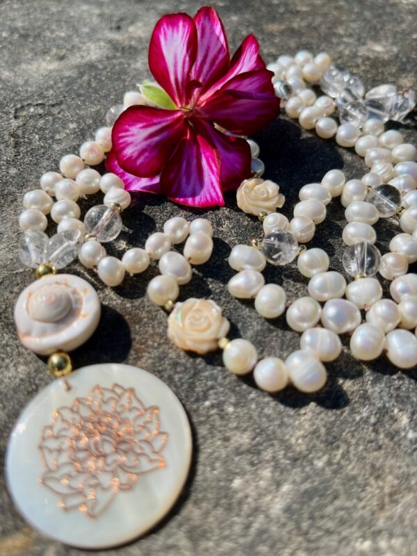 Perlen-Mala "Golden Lotus" – Bild 6